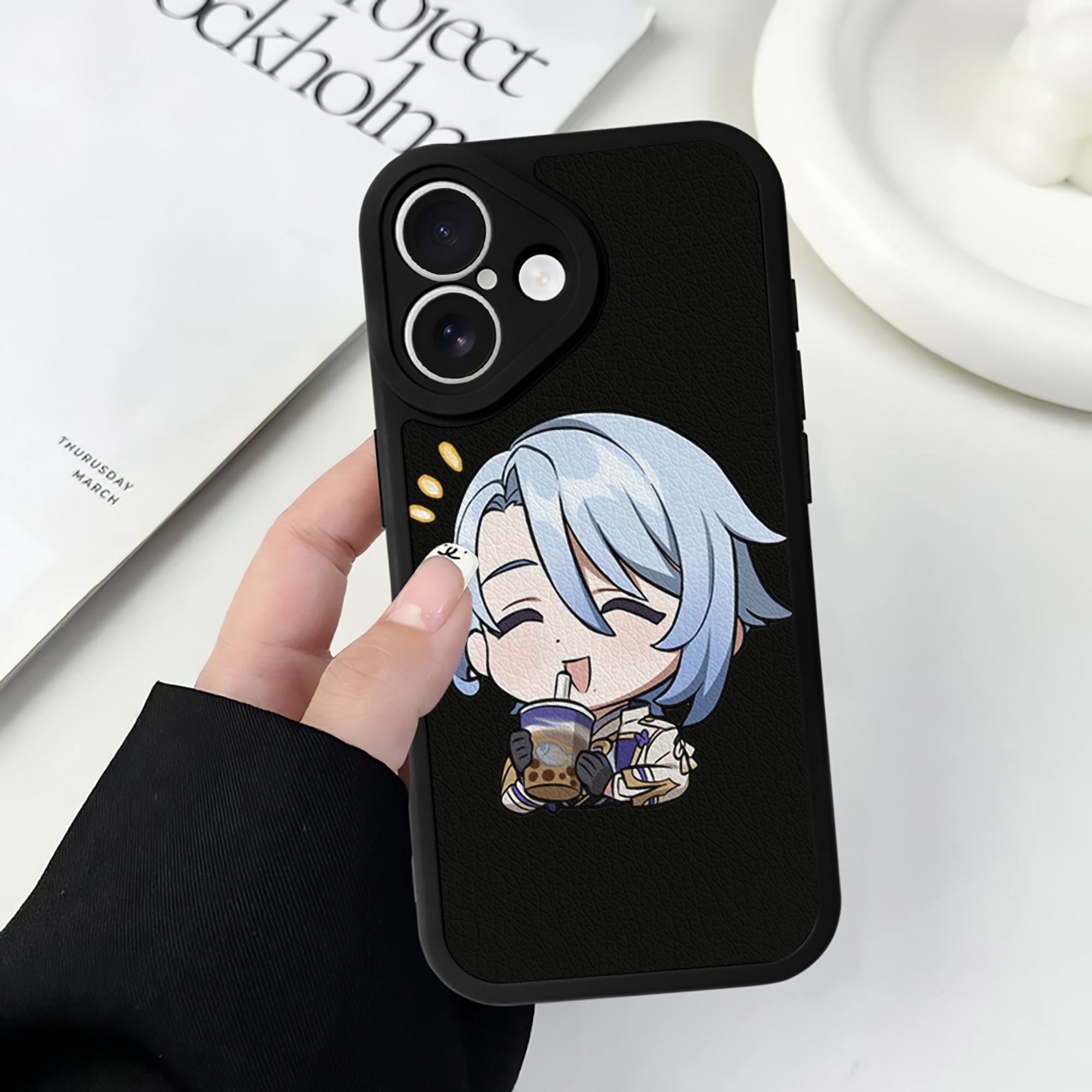 げんし神 神里綾人 かみさとあやと genshin Kamisato Ayato 【iPhone 16シリーズ対応】シリコンスマホケース（レザー調） 材質：シリコン